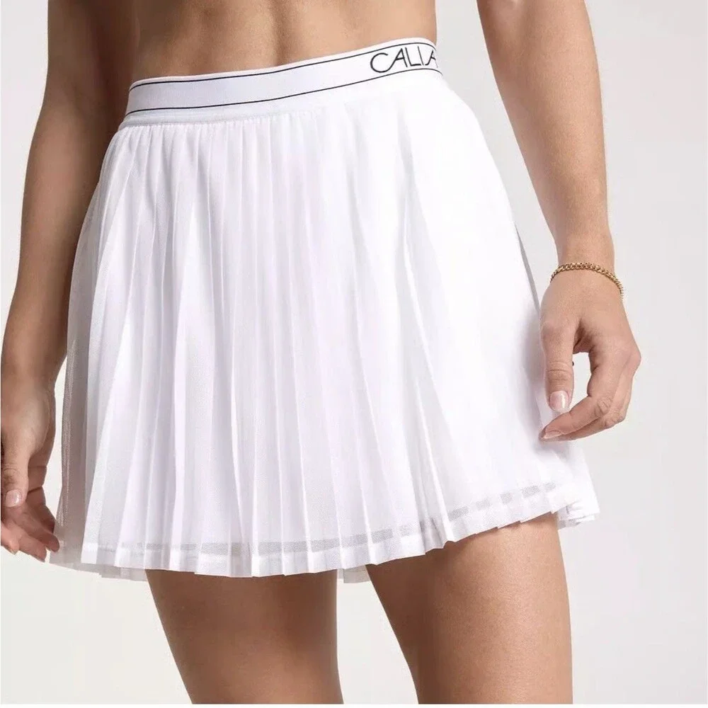 Calia Court High Rise Skort Womens Small White Pleated Athletic Tennis UPF 50 - Picture 1 of 5